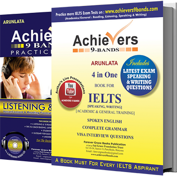 ACHIEVERS IELTS SPECIAL COMBO OFFER INCLUDES 9 BANDS SPEAKING, WRITING AND LISTENING, READING